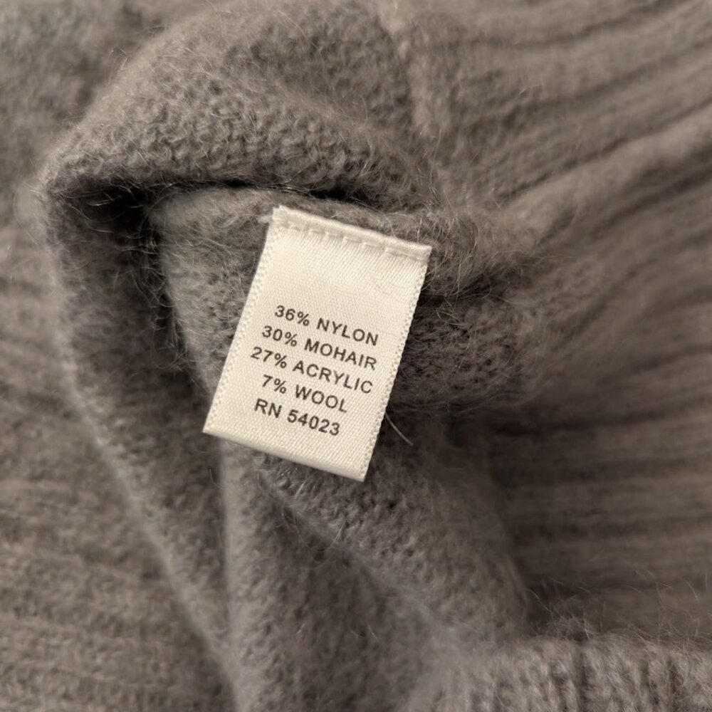 Mohair Blend Cropped Cardigan Cable Knit Warm - Picture 6 of 10